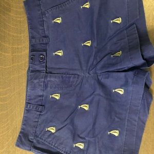 Vineyard Vines Navy Blue Shorts with Yellow Sailboat Embroidery